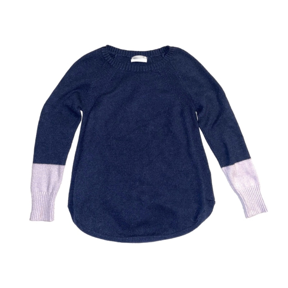 Navy and Lilac Anthropologie Sweater Cozy and Comfy Womens size M